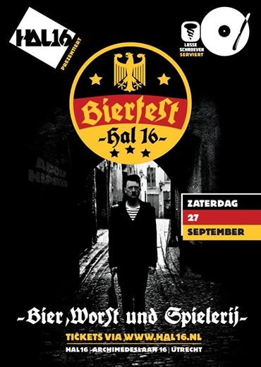 Adolf Hitler als cultfiguur op flyer bierfest van Hal 16. Moet alles kunnen?