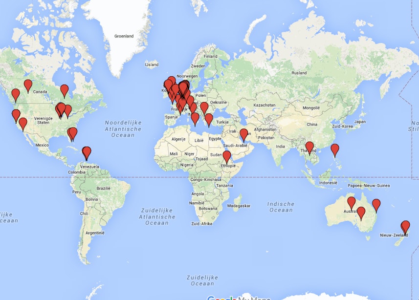 Van Miami tot Ethiopi  Kijk op deze kaart waar  Utrechters 