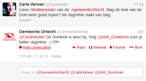 klok domtoren tweet