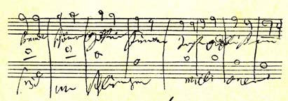 Fragment van het originele handschrift van Beethoven’s Negende