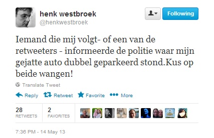 Oproep op Twitter brengt de auto van Henk Westbroek terug