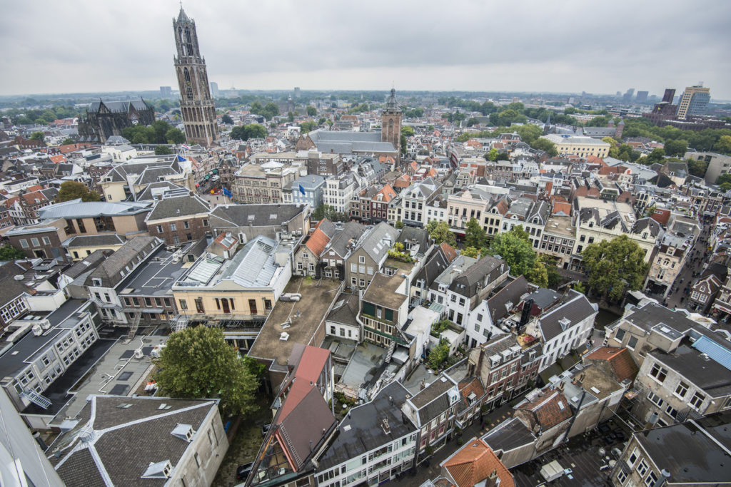 De Utrechtse binnenstad gezien vanaf de Neudeflat. Archiefbeeld DUIC