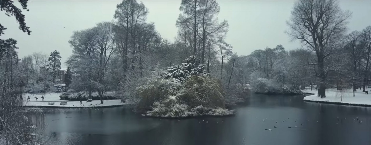 DJ Coen Swijnenberg maakt prachtige video van Wilhelminapark in de sneeuw