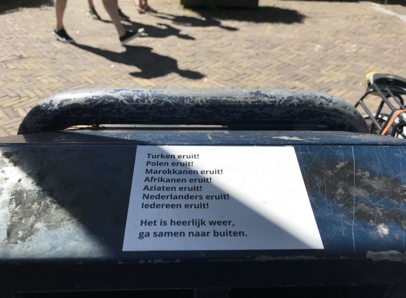 Sticker op Utrechtse prullenbak gaat viral