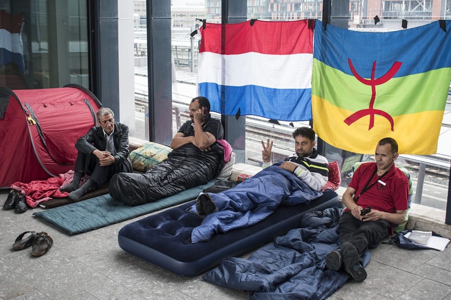 Hongerstaking voor stadskantoor in Utrecht uit solidariteit met situatie in Rifgebied Marokko