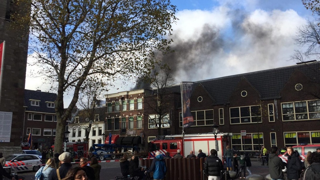 Grote gebouwbrand op het Domplein