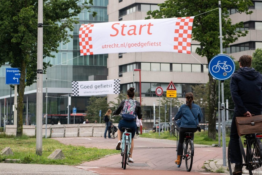 Mini-parcours op Croeselaan tegen roekeloze fietsers
