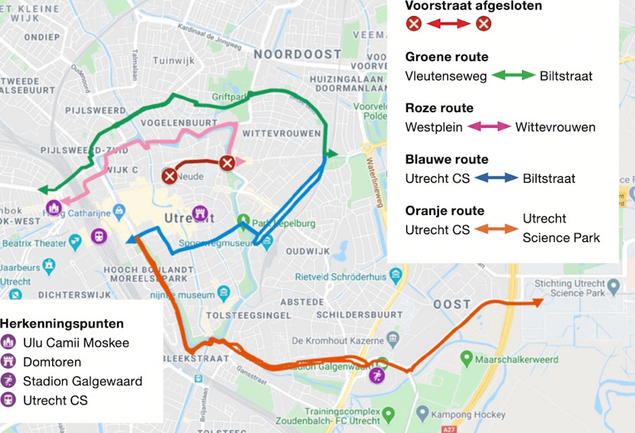 Utrecht gaat alternatieve fietsroutes inrichten vanwege afsluiting Voorstraat