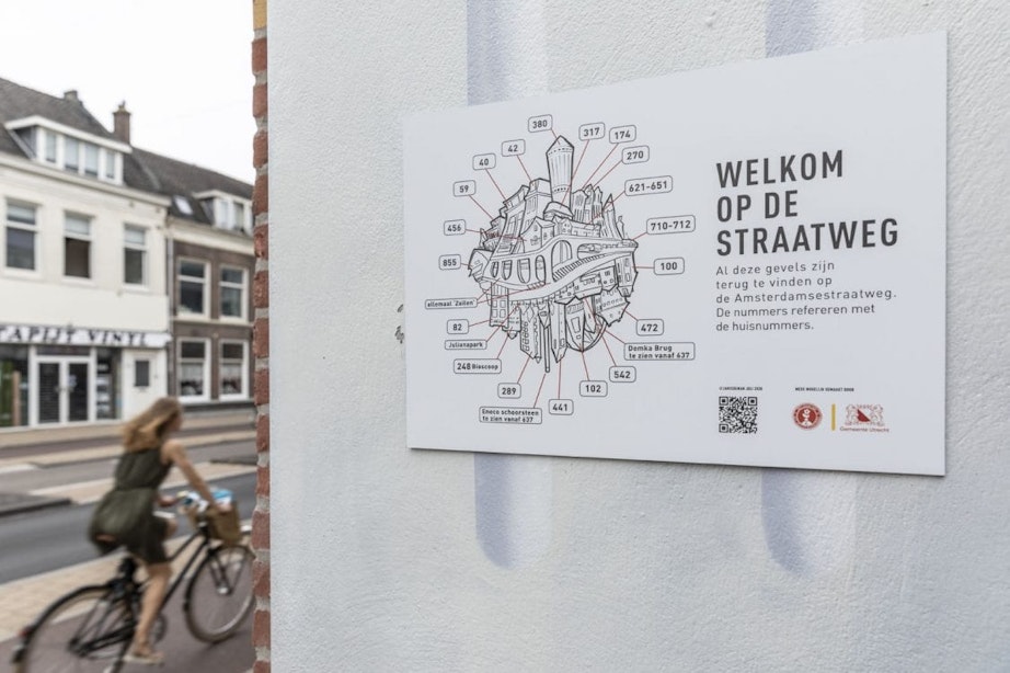 Deze gebouwen zijn te zien in het kunstwerk van JanIsDeMan aan de Amsterdamsestraatweg