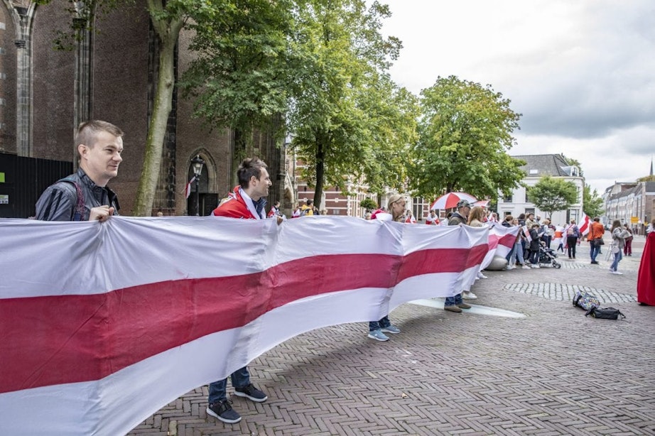 Weer een demonstratie tegen de Belarussische president in Utrecht