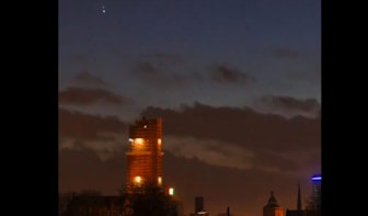 Video: Jupiter en Saturnus scheren over Utrechtse Domtoren