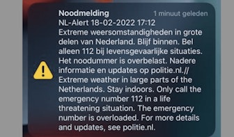 NL Alert verstuurd vanwege storm: 112 overbelast