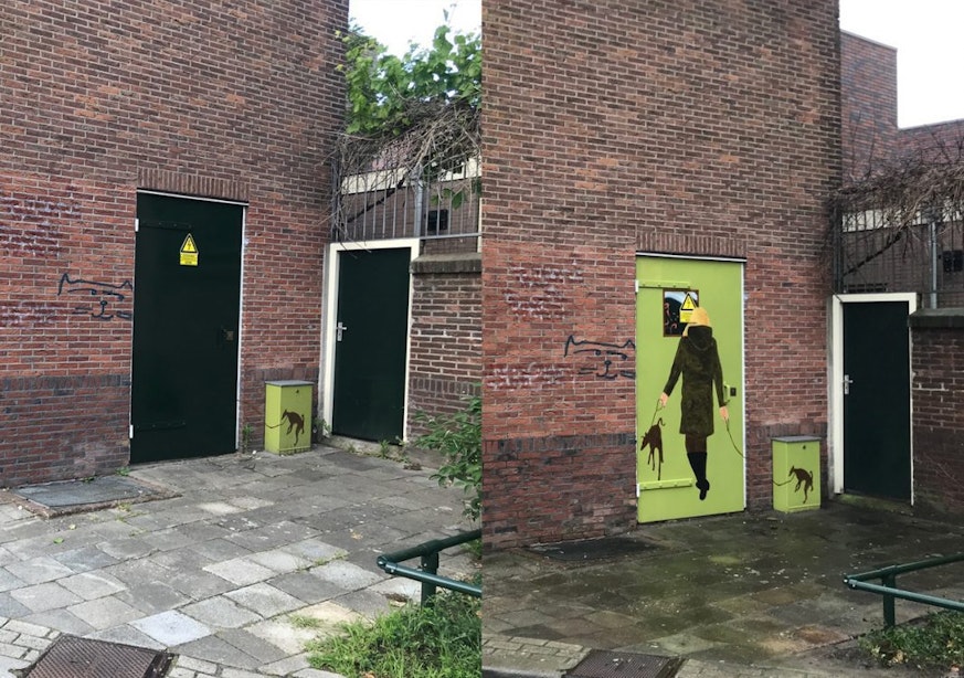 Kunstwerk op transformatorhuisje in Utrechtse Wulpstraat overgeschilderd door Stedin: ‘Ongelukkige samenloop’
