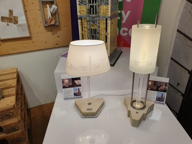 Designlampen gemaakt met restmateriaal van de Domtoren te koop