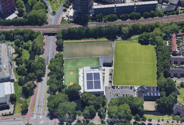 Plan voor tijdelijke sporthal aan de Loevenhoutsedijk in Utrecht