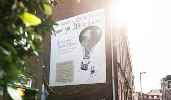 Nieuwe muurschildering in Utrechtse buurt Wittevrouwen vertelt het verhaal van noodlottige ballonvaart