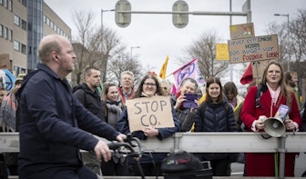 Opnieuw blokkeren demonstranten de Daalsesingel in Utrecht: ‘EBN dit is de deal, stop nieuw fossiel’